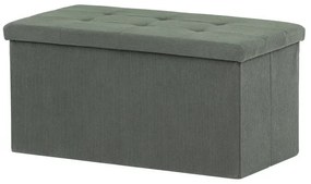Taburet s úložným prostorem, zelená manšestrová látka