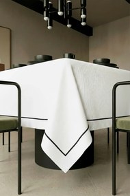Obrus QUEEN biely s čiernou Rozmer: 140x240 cm