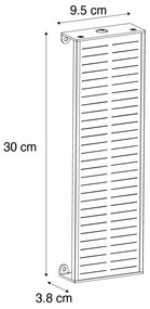 Vonkajšie nástenné svietidlo čierne 30 cm vrátane LED 4-stupňové stmievateľné so solárnym panelom - Serena