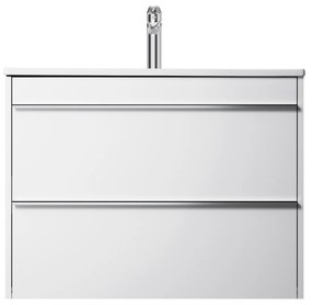 Skrinka s umývadlom 80 AM.PM Hit MTAFHX0802WG závesná, 2 zásuvky, lesklá biela