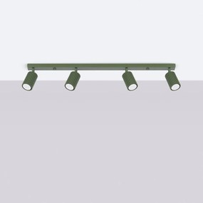 Bodové svietidlo Karbon, 4x olivovo zelené kovové tienidlo, (možnosť polohovania)