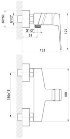 Aqualine - Sprchová batéria RITMO lesklý chróm