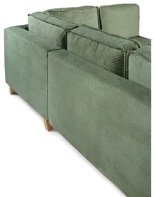 Svetlozelená menčestrová rozkladacia rohová pohovka (pravý roh) Tori – Bonami Selection