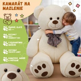 Veľký plyšový medveď BENY, 100cm, krémová Monzana