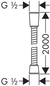 Hansgrohe Sensoflex, kovová sprchová hadica 2000 mm, chrómová, HAN-28134000