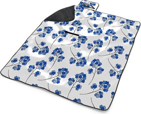 Sablio Plážová deka Modré kvietie : 200x140 cm