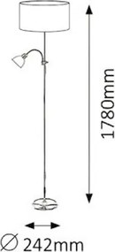 Brilagi - Stojacia lampa CERIA 1xE27/100W/230V + 1xE14/25W matný chróm/béžová