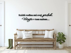 drevko Drevený citát Každá rodina má svoj príbeh Rozmer obrazu: 22 x 85 cm, Farba dekorácie: Čierna