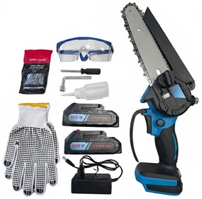 Akumulátorová reťazová píla 21 V na konáre s 2 batériami a nabíjačkou