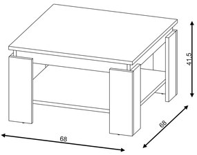 Konferenční stolek Tinto 68 cm bílý/antracit