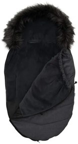NEW BABY Detsky fusak NEW BABY s kožušinou tmavo sivý