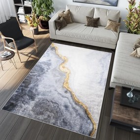 Moderný sivý koberec s abstraktným vzorom Šírka: 120 cm | Dĺžka: 170 cm