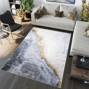 Moderný sivý koberec s abstraktným vzorom Šírka: 120 cm | Dĺžka: 170 cm