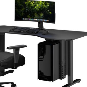 Držiak na počítač pod stôl, nastaviteľný, kovový, čierny: PC HOLDER