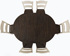 Jedálenský rozkladací stôl Avola 122/167 cm z masívu hnedý/biely
