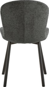 FIORA Tmavosivé (tkanina Apia 458)/čierny rám - MODERNÁ ČALÚNENÁ STOLIČKA DO OBÝVAČKY/ JEDÁLNE LOFT