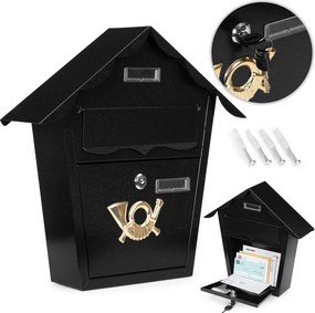 ModernHome Poštová schránka z pozinkovanej ocele - čierna ModernHome