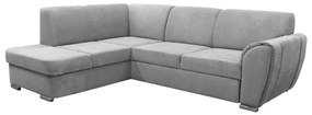 Rozkladacia rohová sedacia súprava v tvare L SERPA s úložným priestorom, ľavé prevedenie, sivá