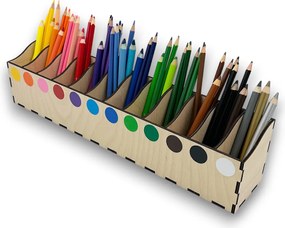 usporadejto.cz Pastelkovník XL VASKY, 44 x 8 x 10 cm, s označením farieb