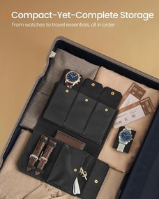 3-hodinový obal, cestovný hodinový box 22×14,5×4,5 cm, v farbe atramentovo čiernej