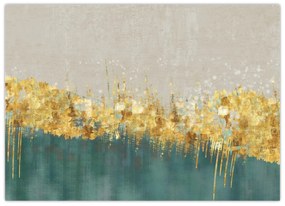 Obraz - Textúra so zlatým dekorom (70x50 cm)