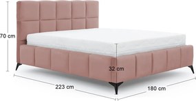 Čalúnená manželská posteľ s roštom Molina 160 - tmavoružová