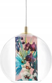 Závesná lampa Kaspa Feria S Zlatá Ružová Transparentná E27 Led 8W