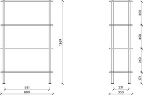 Čierny regál v dekore duba 80x127x35 cm Teidi – noo.ma