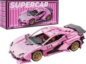 Stavebnica auta SUPERCAR No.J2010 ružová - 702 dielikov