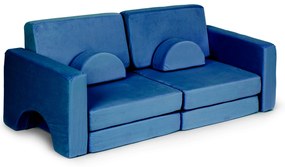 Modulárna rozkladacia pohovka pre deti veľká 2-miestna DIY 10 mäkkých vankúšov - modrá ECOTOYS
