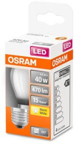 OSRAM Classic P LED žiarovka E27 4W 2.700K matná