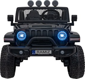 Ramiz OFF-ROAD 3.0 terénne auto pre deti čierne + diaľkové ovládanie + pomalý štart + pásy + LED audio