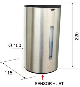 Bezdotykový dávkovač mydla z nehrdzavejúcej ocele v matne striebornej farbe 650 ml – Sapho