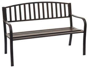 Záhradná lavička F43 2-miestna - práškovaná oceľ, 128 cm - Bronzová