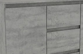 Komoda s 3 zásuvkami Carlos, šedý beton, 120 cm