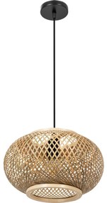 Závesná lampa La Belle Boho III čierna/hnedá