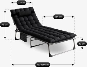 Lehátko VENUS, čierne