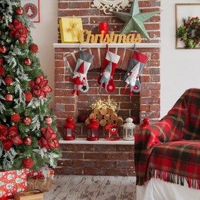 VIANOČNÁ PONOŽKA NA KRB SANTA 10,2X50 CM VZOROVANÁ