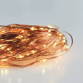 ACA Lighting LED dekoračná medená girlanda, 8 funkciou, teplá biela farba, 30 m, IP44 vonkajšiu