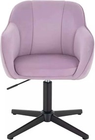 LuxuryForm DESIGN Stolička AVOLA VELUR na čiernom kríži - levanduľa