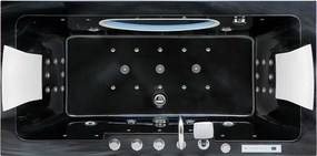 BPS-koupelny Hydromasážna vaňa HYD-IR933A-BL 150x84 ČIERNY MRAMOR s ohrevom vody