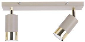 Bodové svietidlo Hugo, 2x béžové/zlaté kovové tienidlo, (možnosť polohovania)