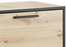 Komoda typ 860 Bryanna (dub artisan + čierna). Vlastná spoľahlivá doprava až k Vám domov. 1041894