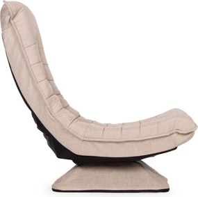 Otočné relaxačné kreslo – polohovateľné béžové kreslo