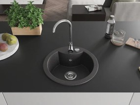 Mexen Diego - drez granitový 48,8x48,8cm, 1-komorový, čierna, 6512481000-77