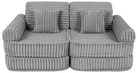 MeowBaby® Churros detská pohovka Plus, Moon Dust Grey