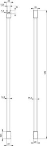 Erga Paris, stropná vzpera pre sprchové zásteny s hrúbkou skla 6(8)mm, dĺžka 62cm, chrómová, ERG-V02-PARIS-BAR62-CR