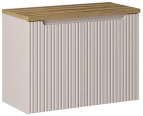 Závěsná skříňka pod umyvadlo Nova Cashmere I s deskou 80 cm kašmír/dub coast evoke