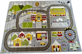 Detský koberec Kids Cesta – viacfarebný vzor pre hravú izbu Rozmer: 60x100 cm