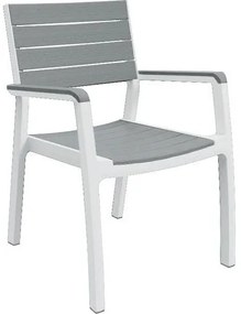 Záhradná stolička Harmony, biela/sivá
